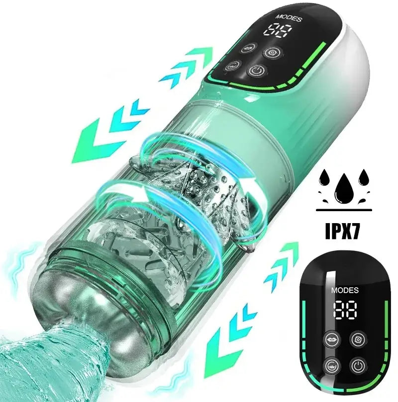 Starry Gaze 4 in 1 Dual Egg Vibrator Rotating Thrusting Suction Masturbator Cup Adult Sex Toys Men