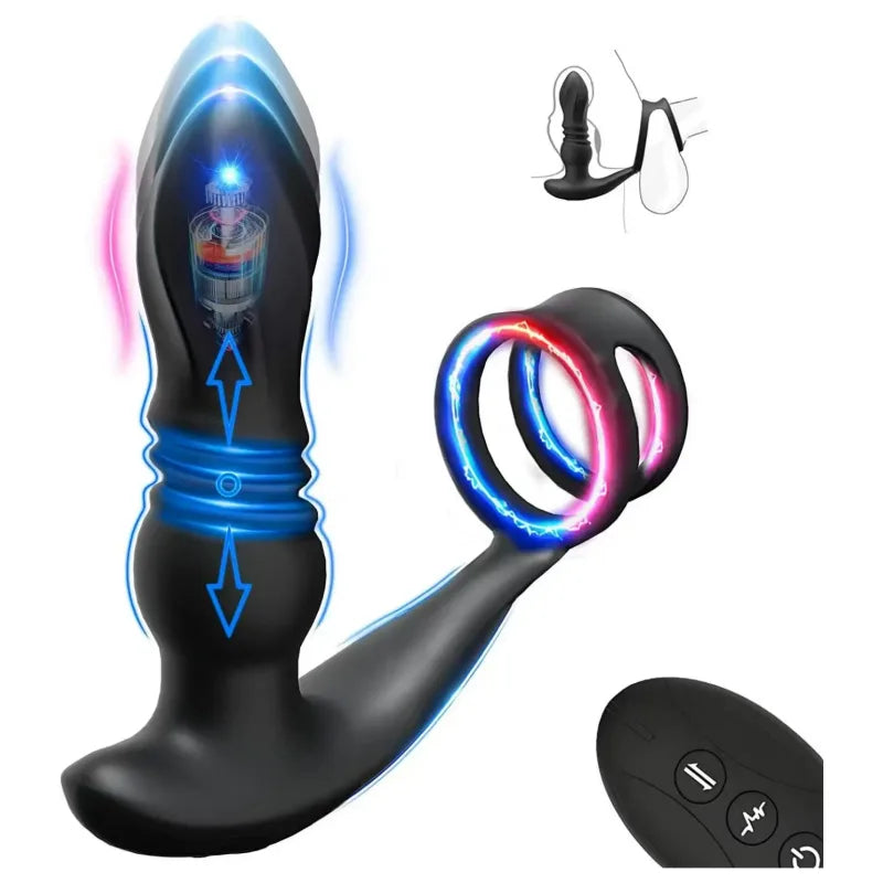 THORY C Thrusting Prostate Massager with Double Cock Rings