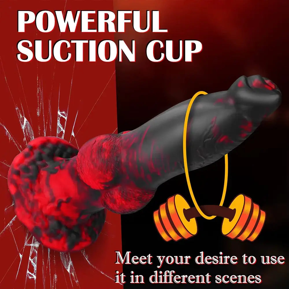 THREESOME – Heating 8 Telescopic Vibrations Knotted Beastly Dildo
