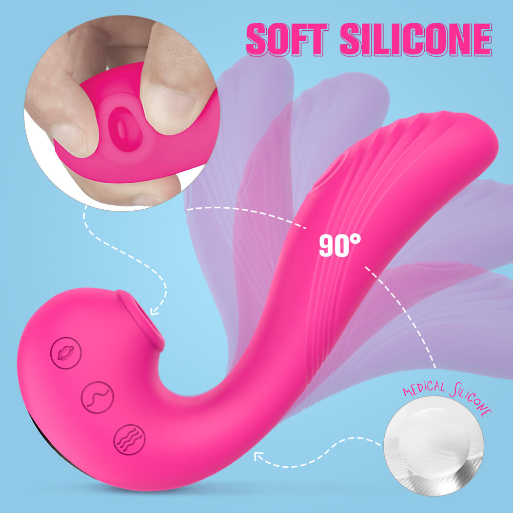 TRIPLE AROUSAL 10 Vibrating 5 Flapping Sucking Clitoral Licking and G Spot Vibrator
