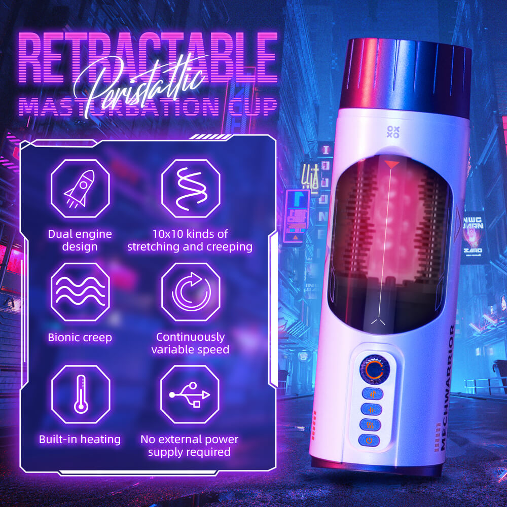 TRYFUN MECH WARRIOR RETRACTABLE AND PERISTALTIC ELECTRIC MASTURBATION CUP