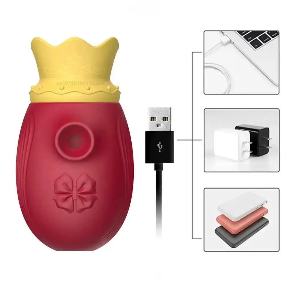 Tiara – Crown Clit Licker Pulsing Wave Tapping Clit Nipple Stimulator