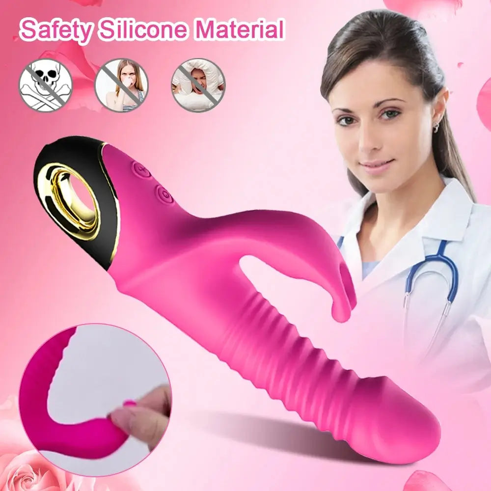 Triple Thrill C Thrusting & Rotating G-Spot Rabbit Vibrator