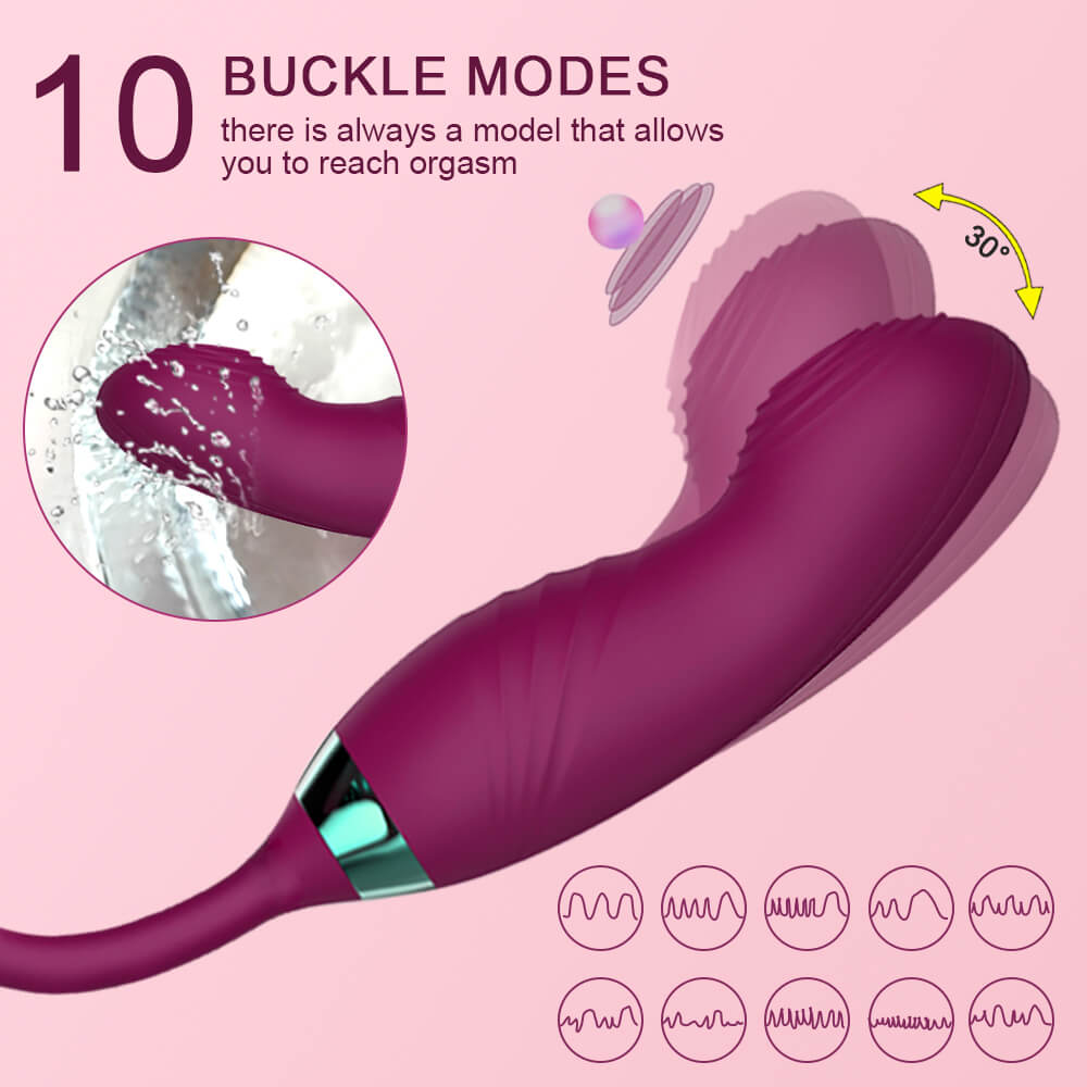 Vibrating Rose Clit Sucker with Wiggle Finger Vibrator S5