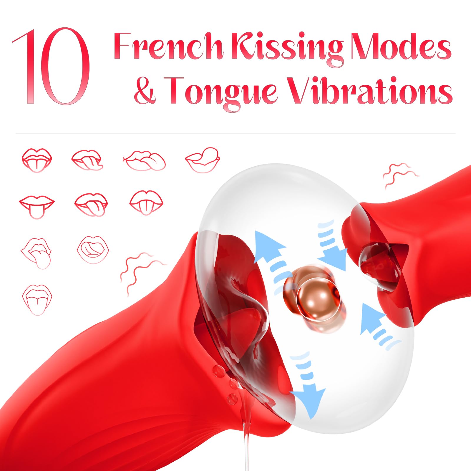 Aroselove - Rose Muncher Lip Tongue Suction Vibrator With Patting Dildo Vibrator - Aroselove
