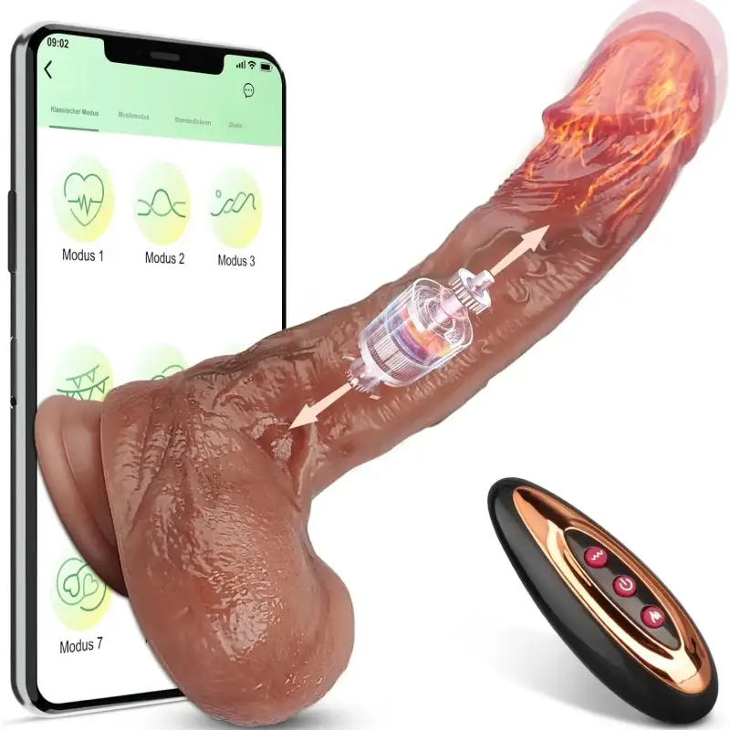 William – 9 Thrusting & Vibrating Modes G Spot Vibrator Heating Dildo with App & Remote Control 8.4 inch