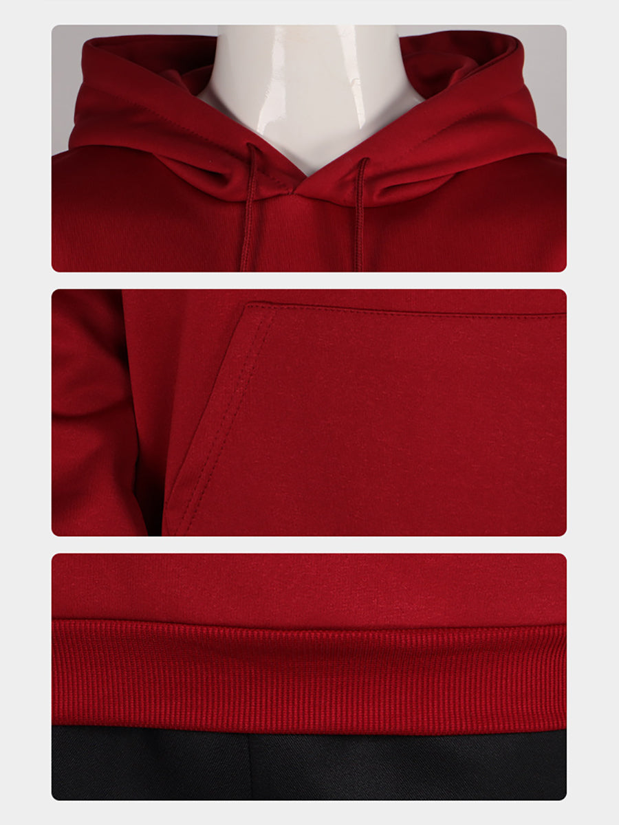 Game-Inspired Red Hoodie and Black Pants