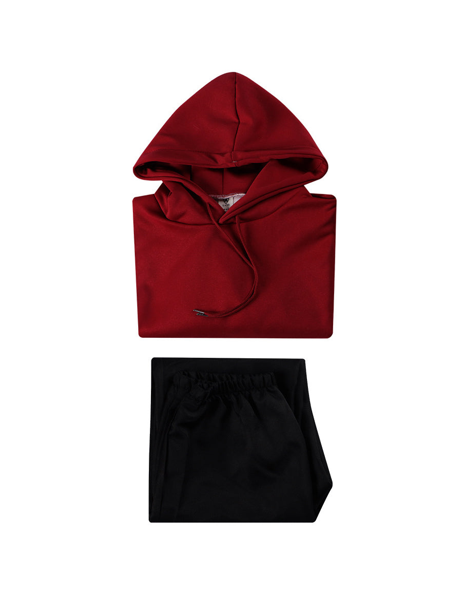 Game-Inspired Red Hoodie and Black Pants