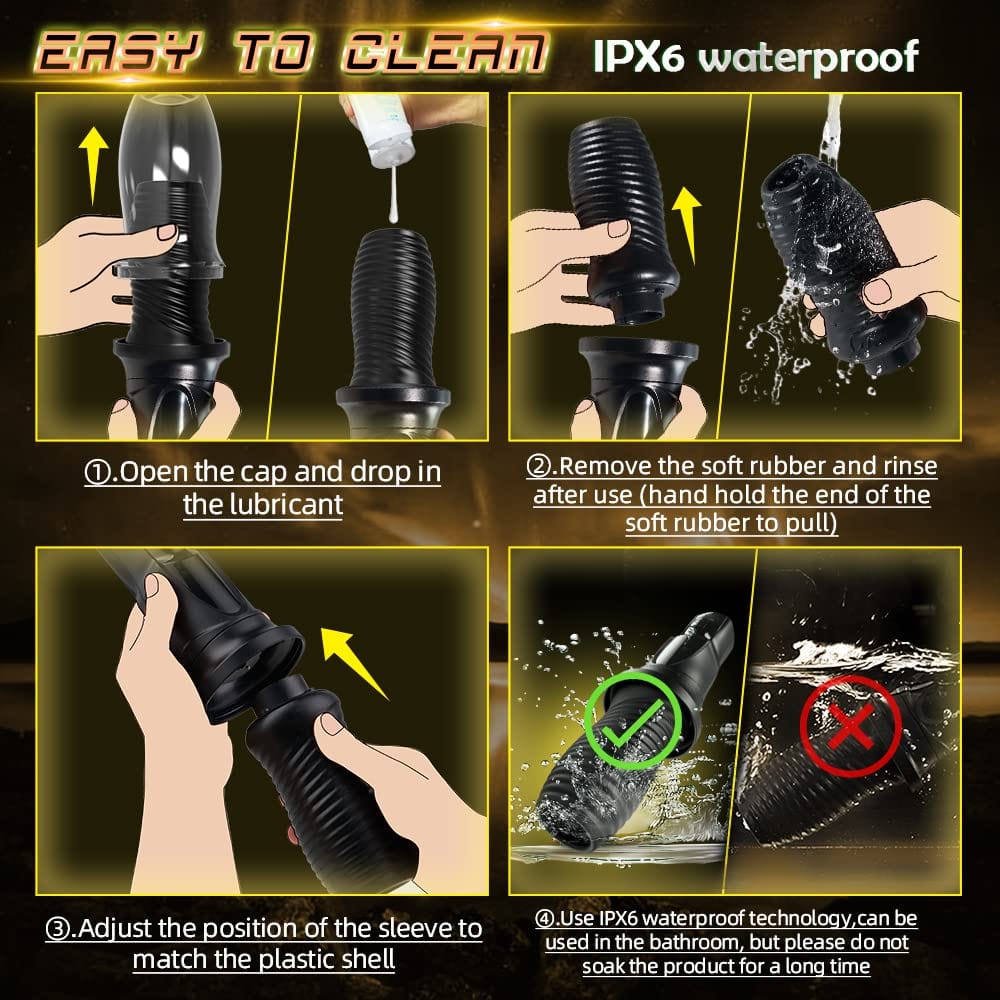 Aroselove - Gawk Gawk Black (With Cover) Tivino Rotating Vibration Male Masturbation Cup - Aroselove