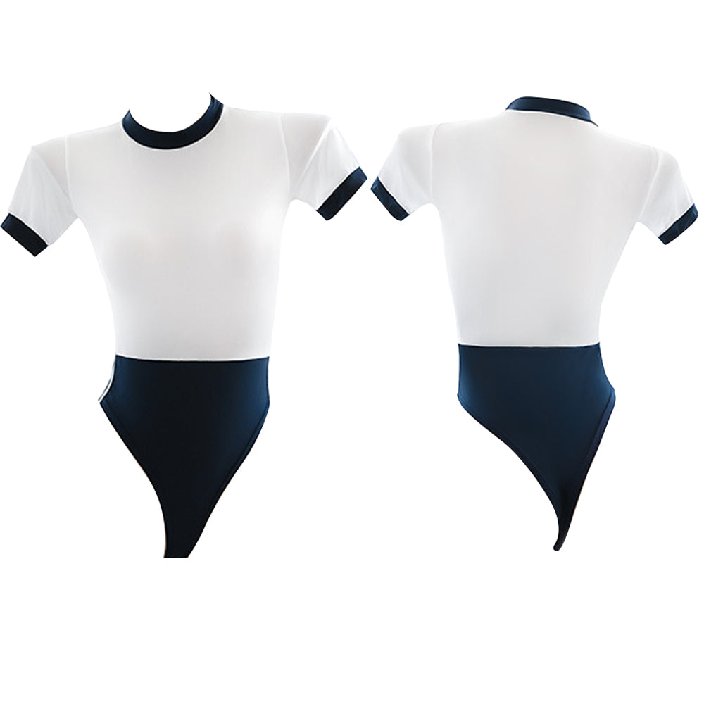 Two Tone Snap Crotch Sporty Bodysuit