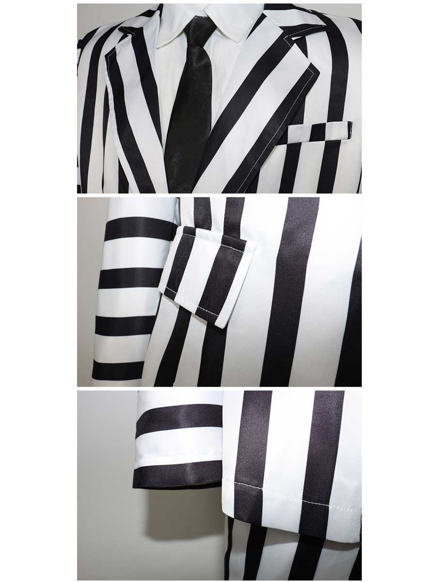 Black and White Striped Cosplay Outfit