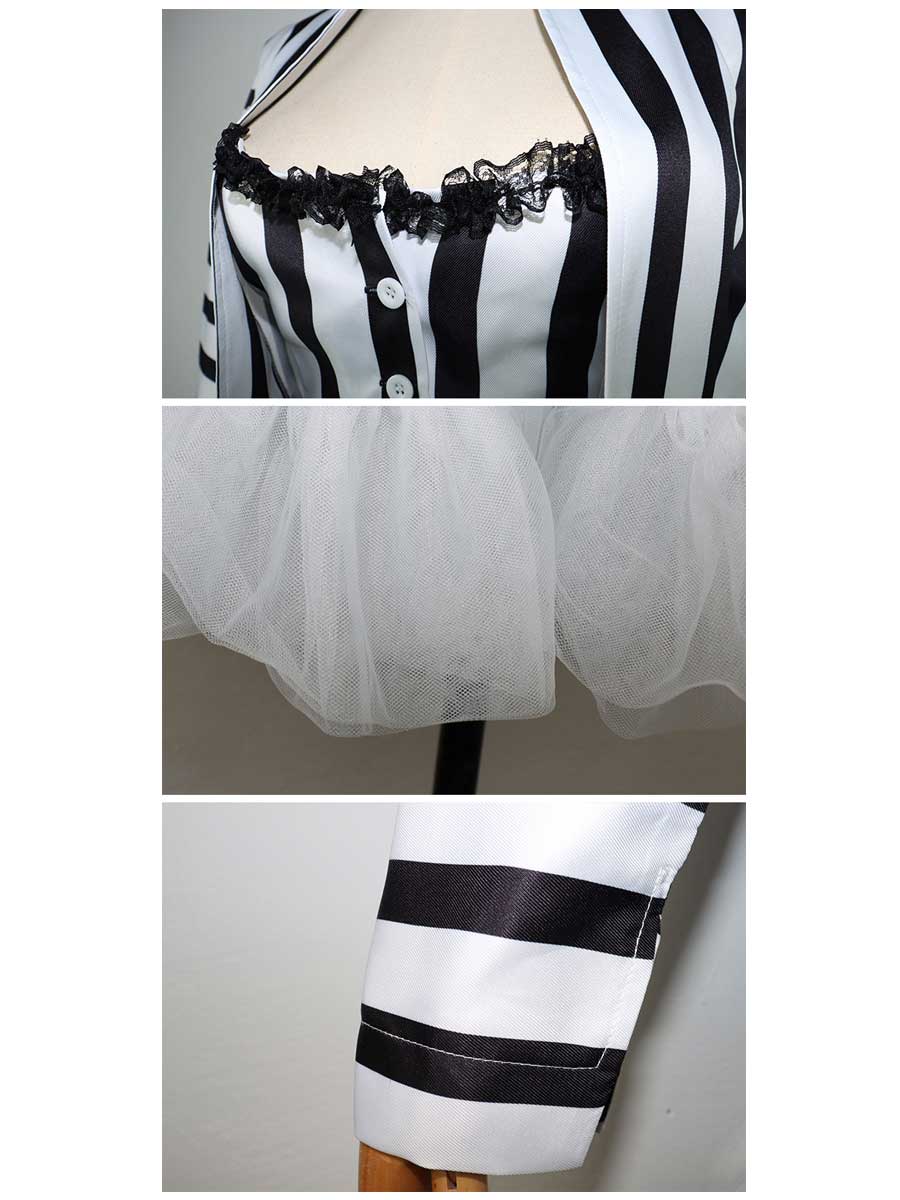 Women's Striped Ghost Costume