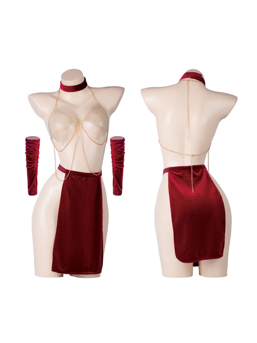 Vintage Gold Chain Cosplay Lingerie