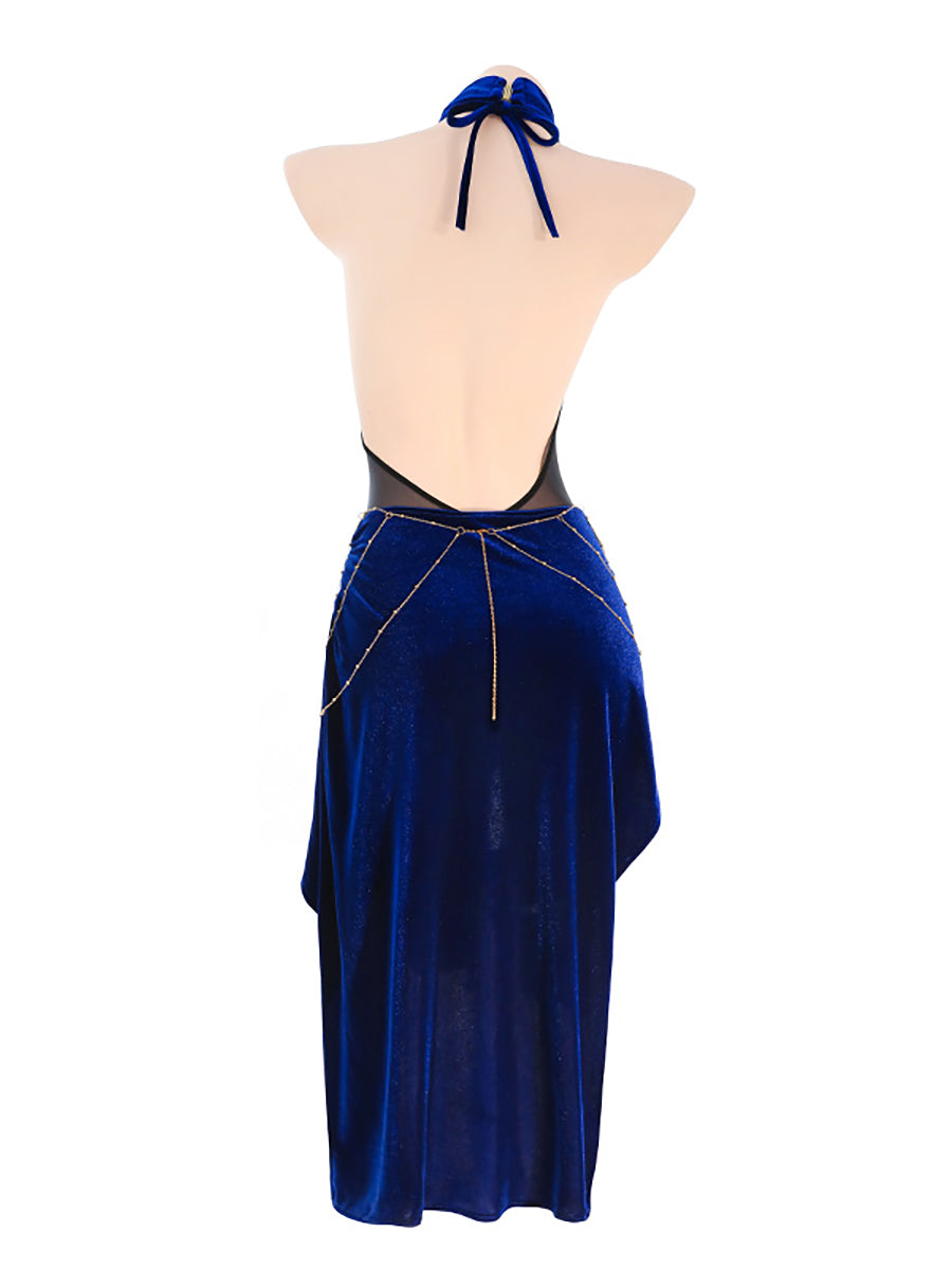 Vintage Crotchless Bodystocking w/ Velvet Skirt