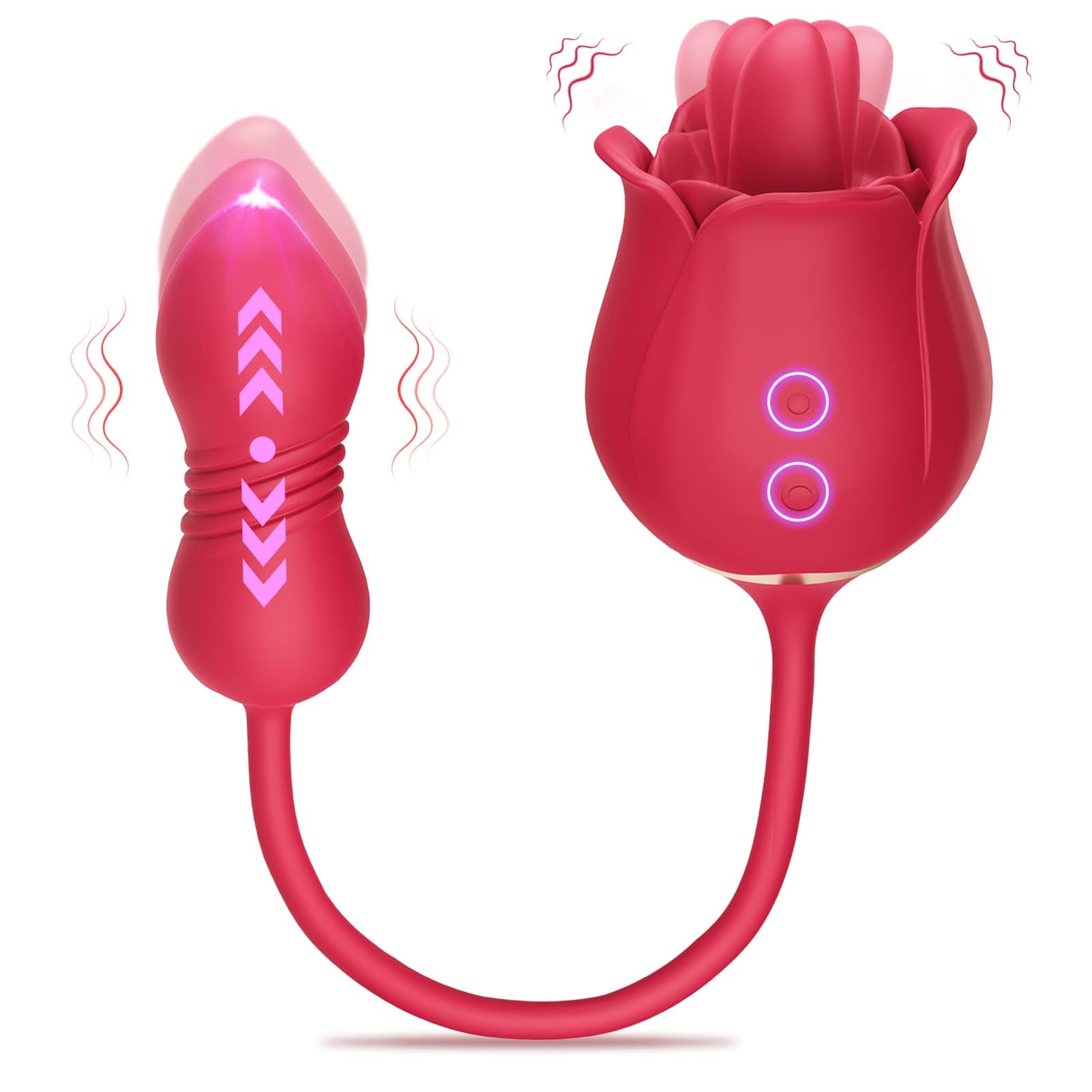 Aroselove - Rose Toy Vibrator Female Telescopic Egg Jumping Tongue Licker Sex Toys - Aroselove