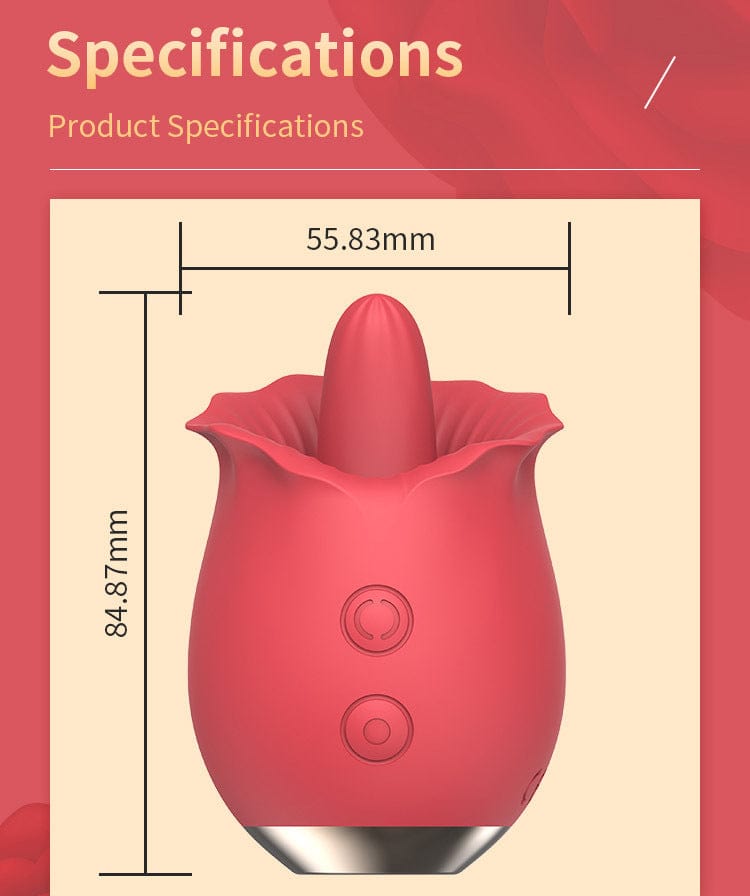 Aroselove - Powerful Rose Toy Vibrator With Tongue Licking Oral Nipple Clit Clitoris Stimulator - Aroselove