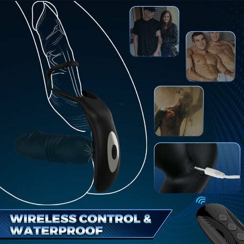Aroselove - 3 -Thrusting & 12 -Vibrating Cock Rings Prostate Massager - Aroselove