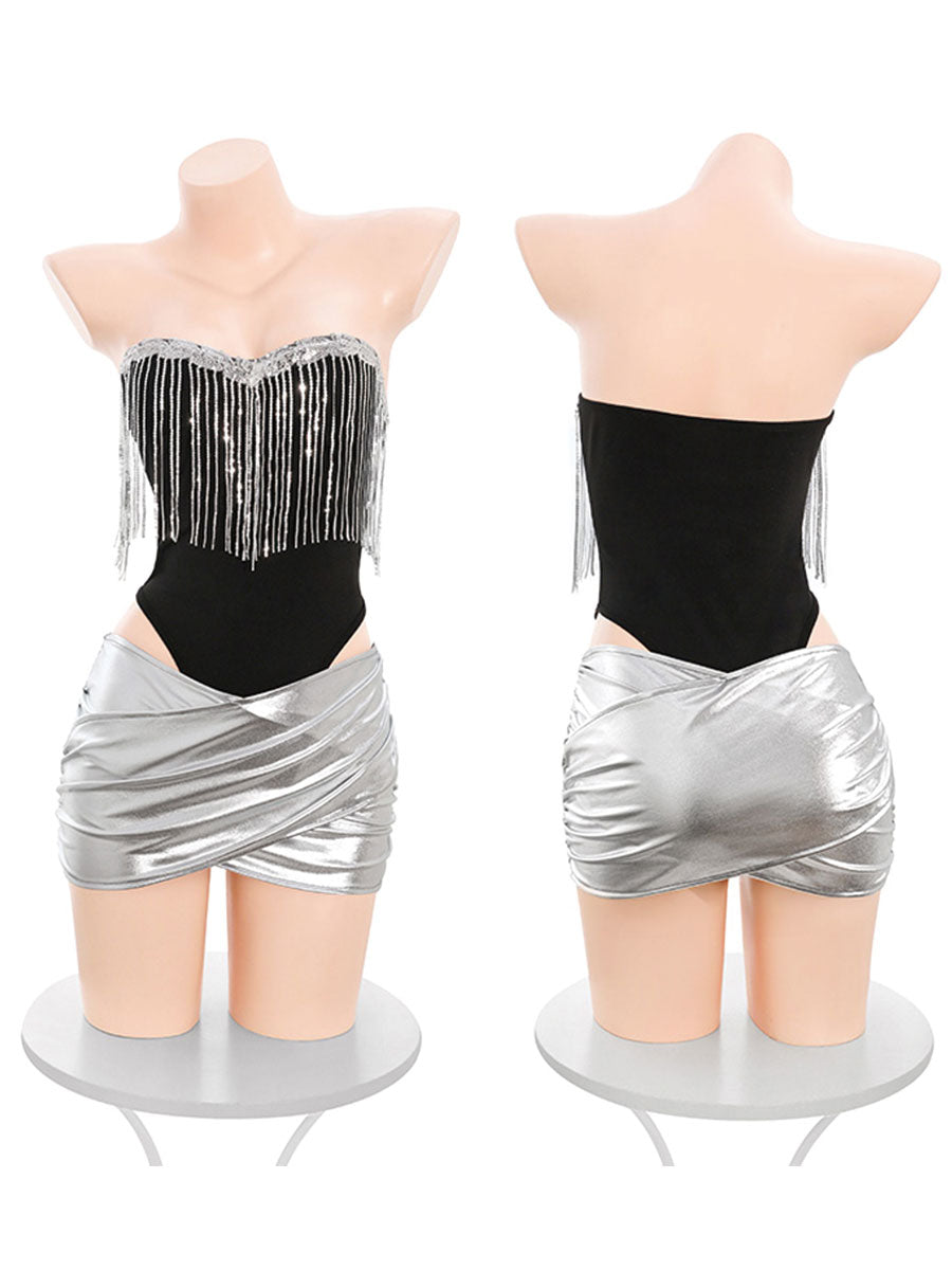 Bunny Rabbit Metallic Skirt Set