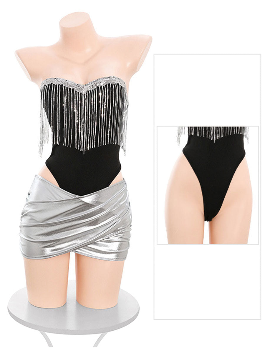 Bunny Rabbit Metallic Skirt Set