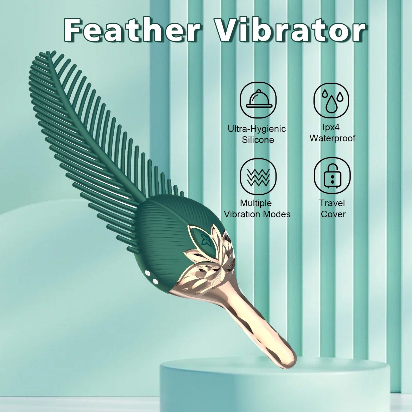 Peacock Feather - Clitoral Stimulator Body Massager Couple Sex Toy With 10 Modes Vibration - Aroselove