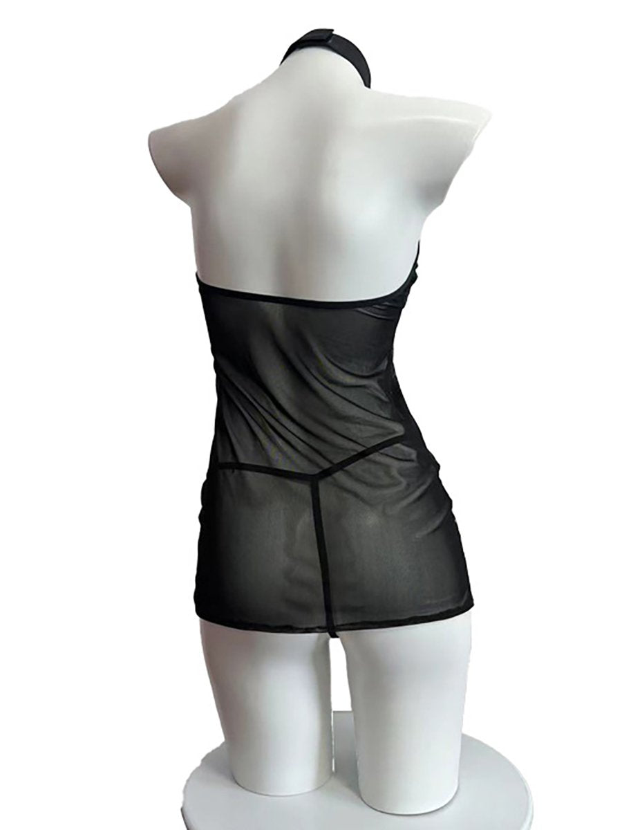 Black Floral Lace Cheongsam Lingerie