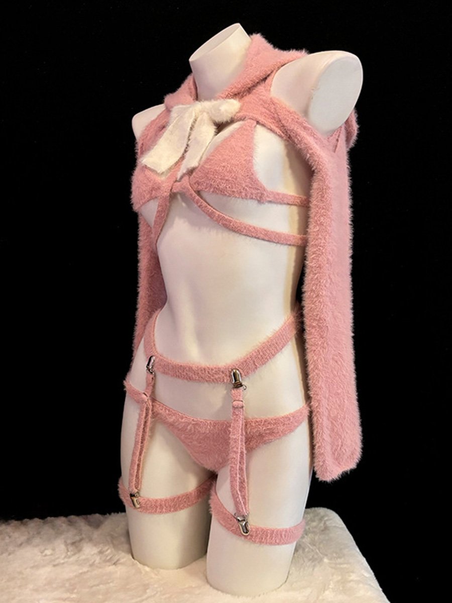 Plush Pink Teddy Bear Outfit