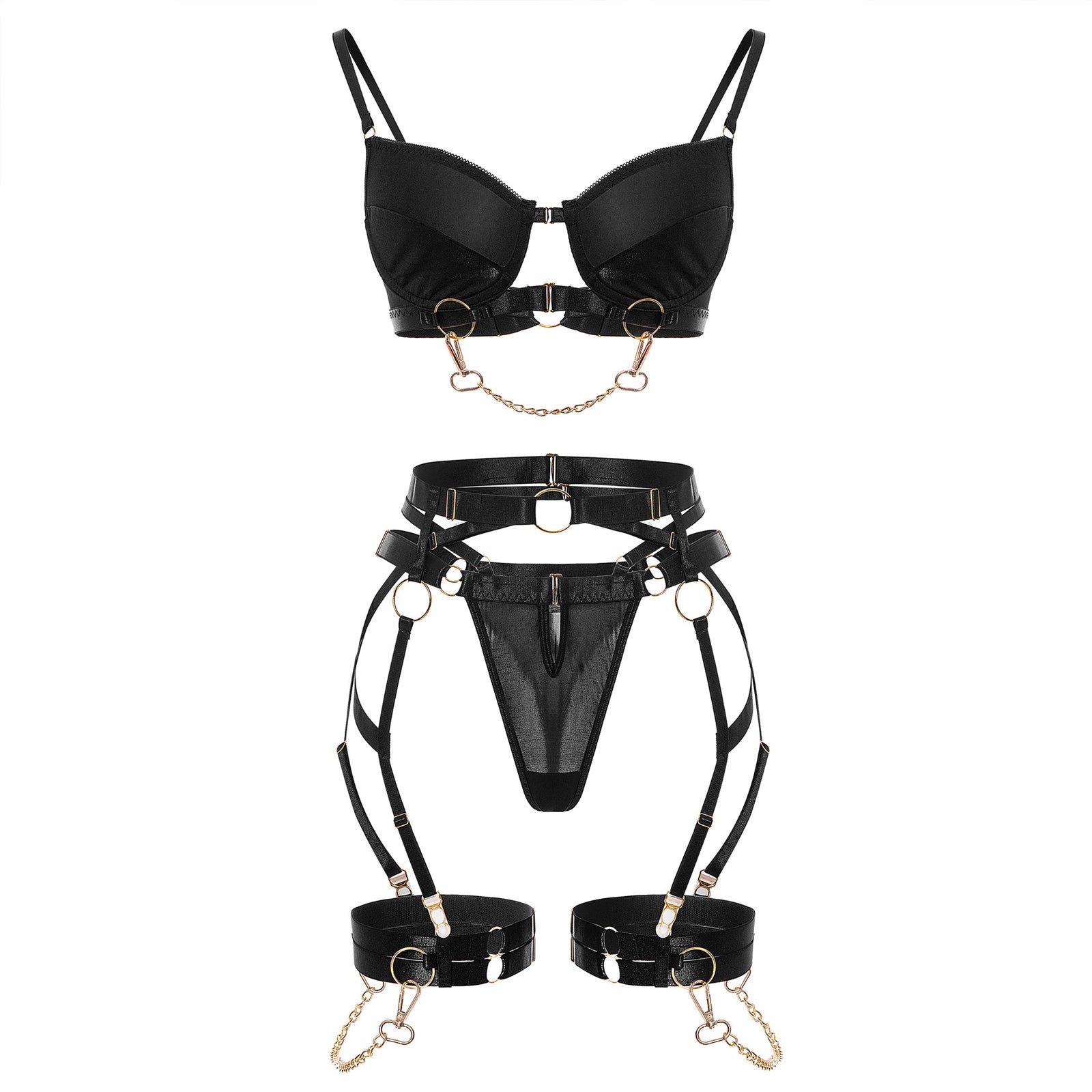 Yomorio Strappy Lingerie Set: Seductive Bras & Panties