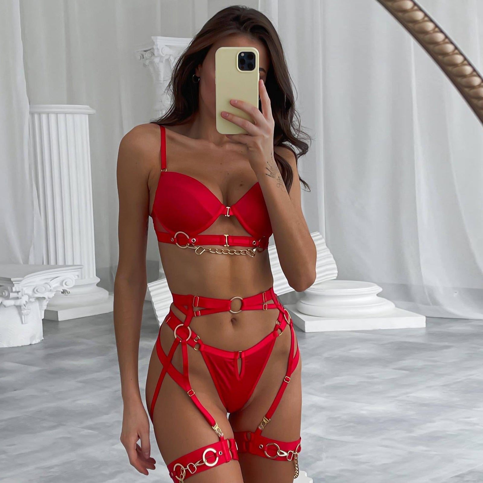 Yomorio Strappy Lingerie Set: Seductive Bras & Panties