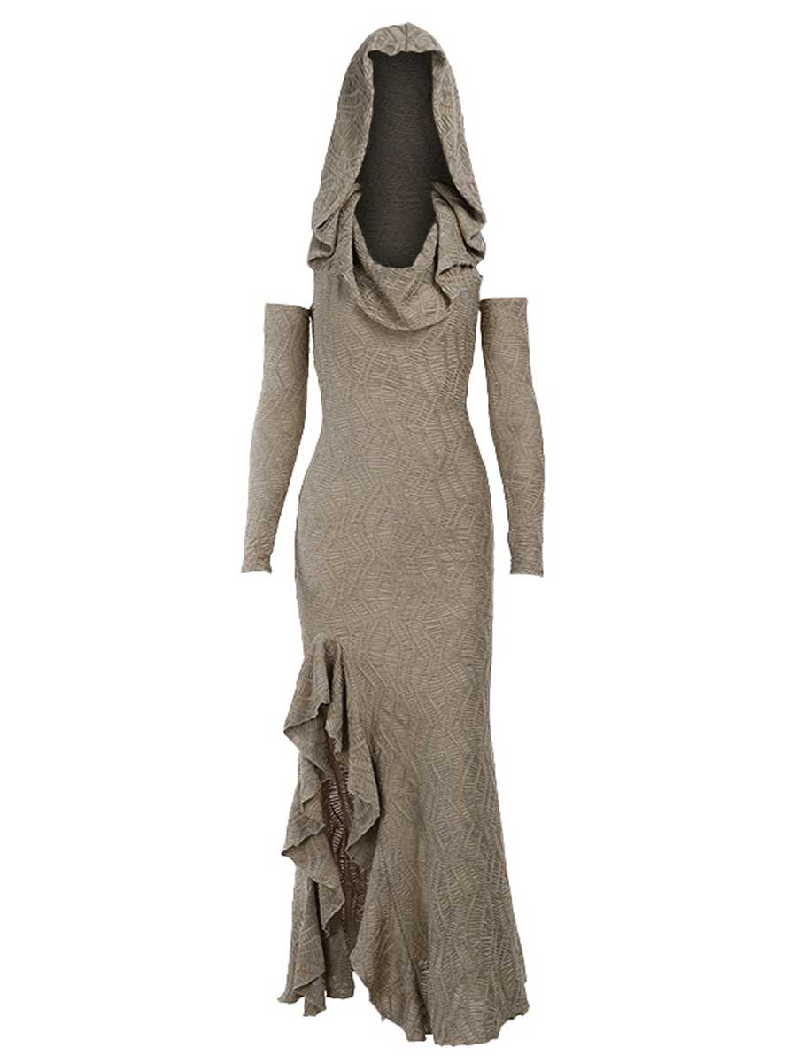 Vintage Hooded Maxi Dress