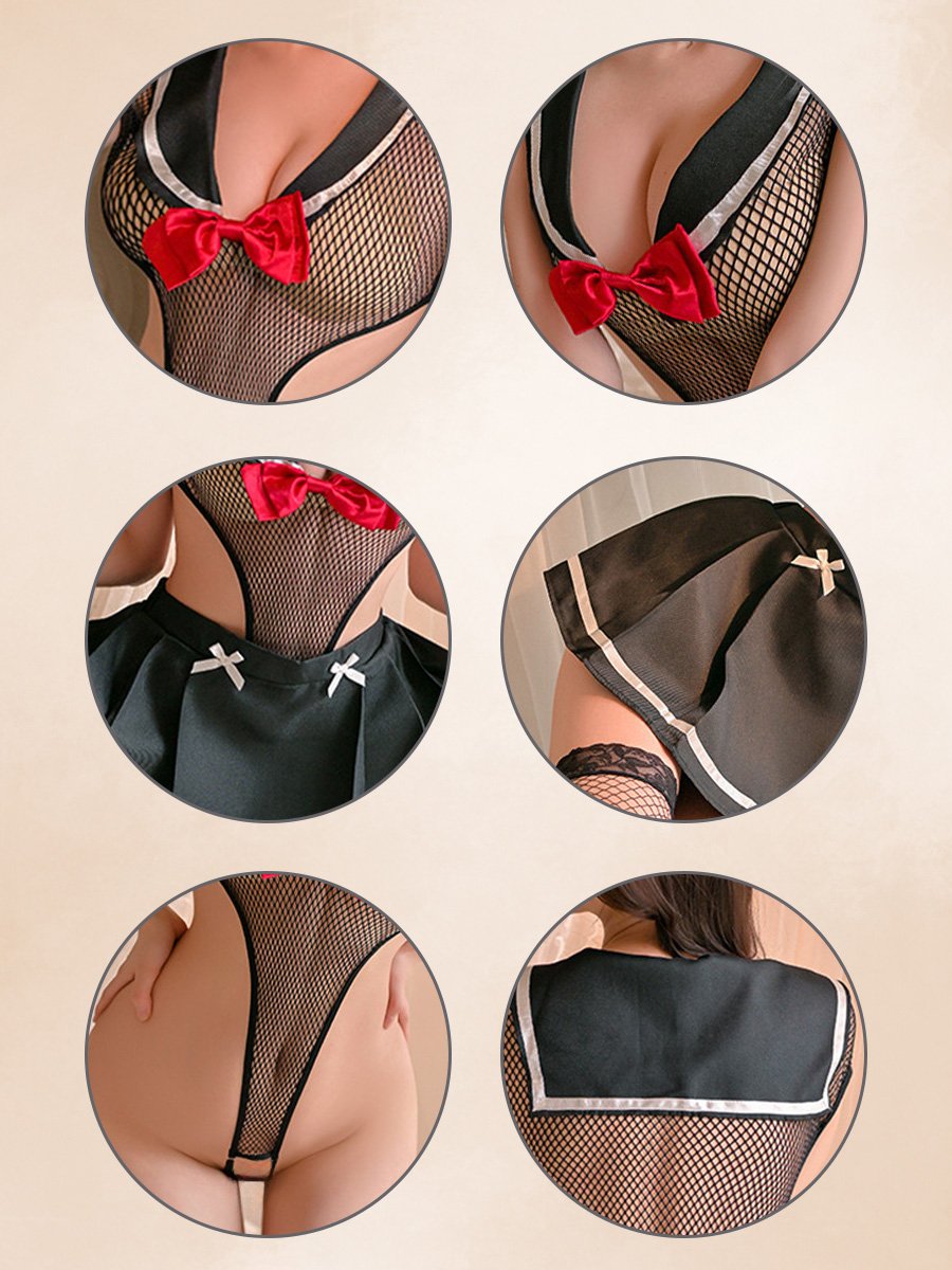 Japanese Sailor Style Crotchless Outfit