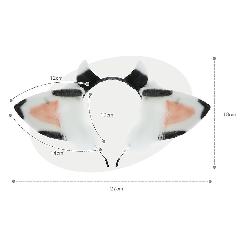 Furry Cow Ears Headwear Cartoon Animal Headband Lolita Cosplay Costume