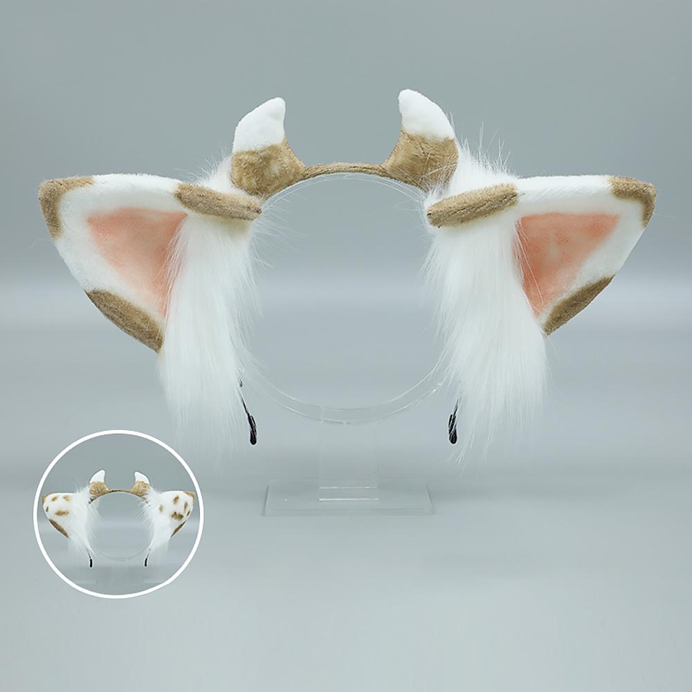 Furry Cow Ears Headwear Cartoon Animal Headband Lolita Cosplay Costume