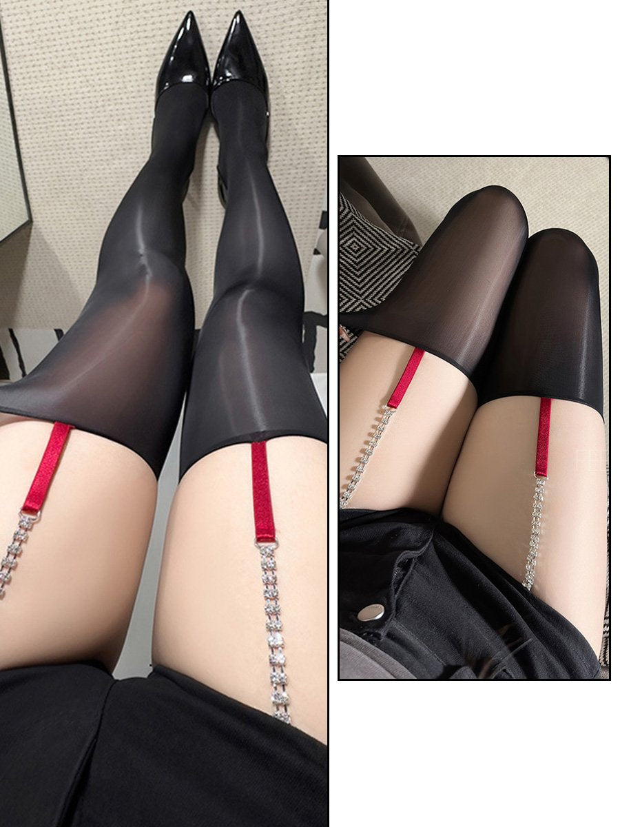 Rhinestones Thigh High Stocking