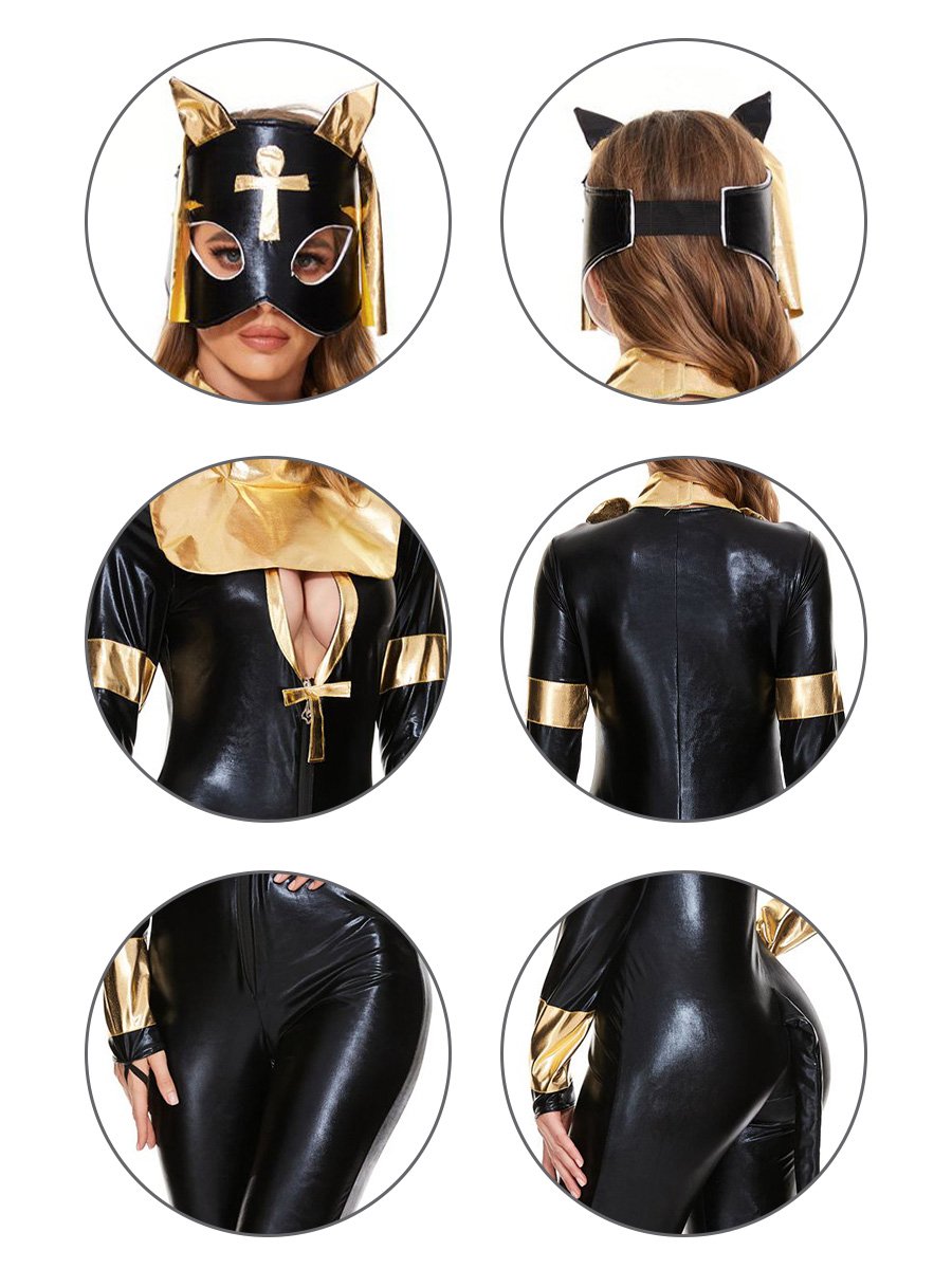 Faux Leather Catwomen Catsuit