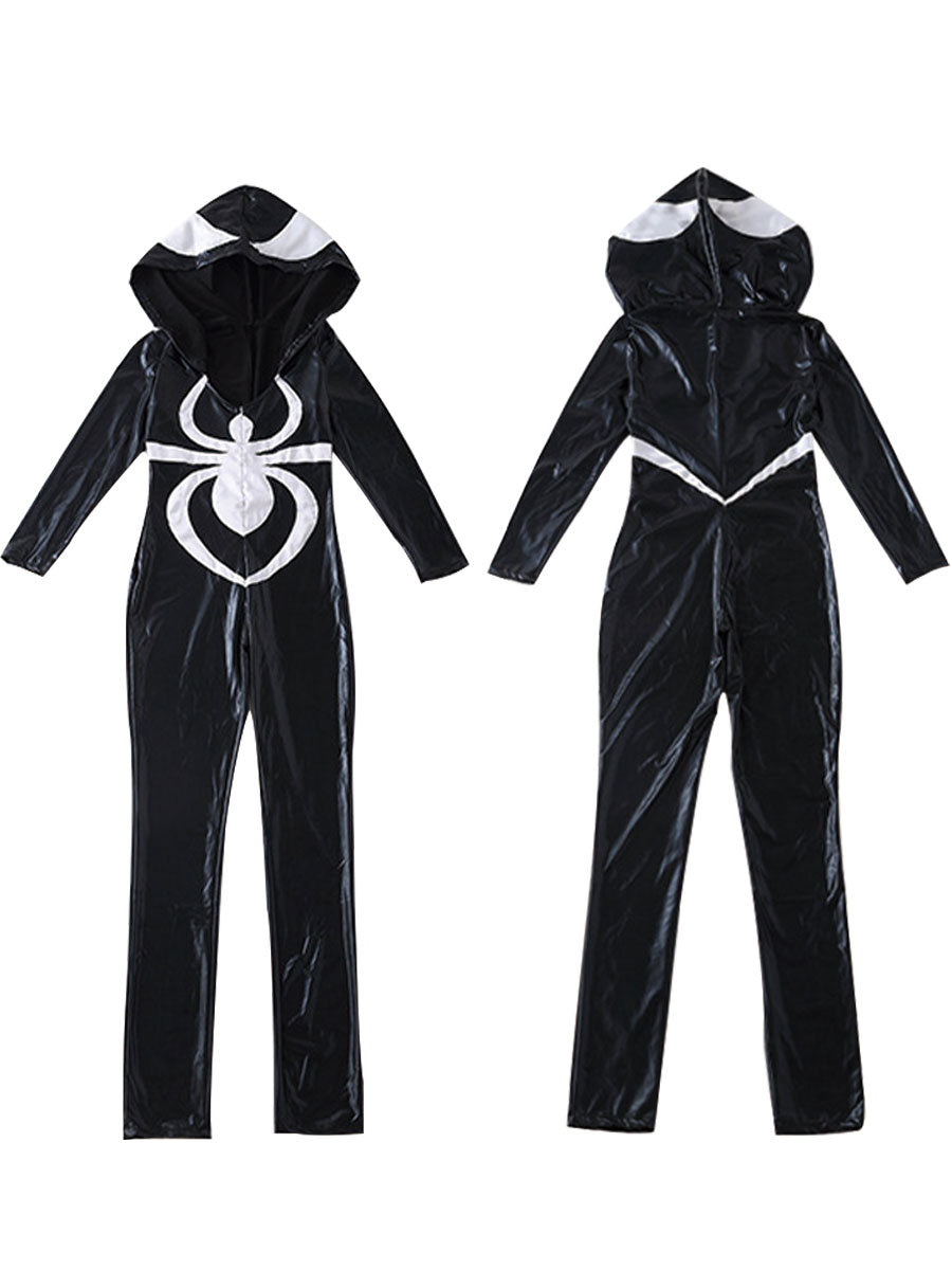 Latex Spider Hooded Jumpsuit
