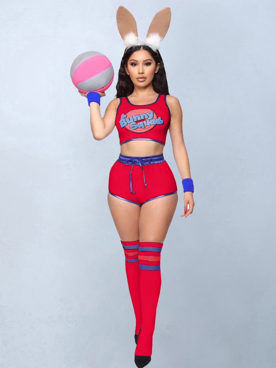 AROSELOVE Bunny Girl Cheerleader Costume - Adorable & Playful Sports Set