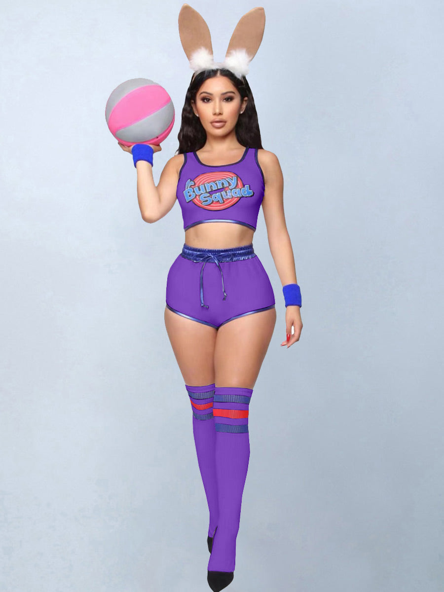 AROSELOVE Bunny Girl Cheerleader Costume - Adorable & Playful Sports Set