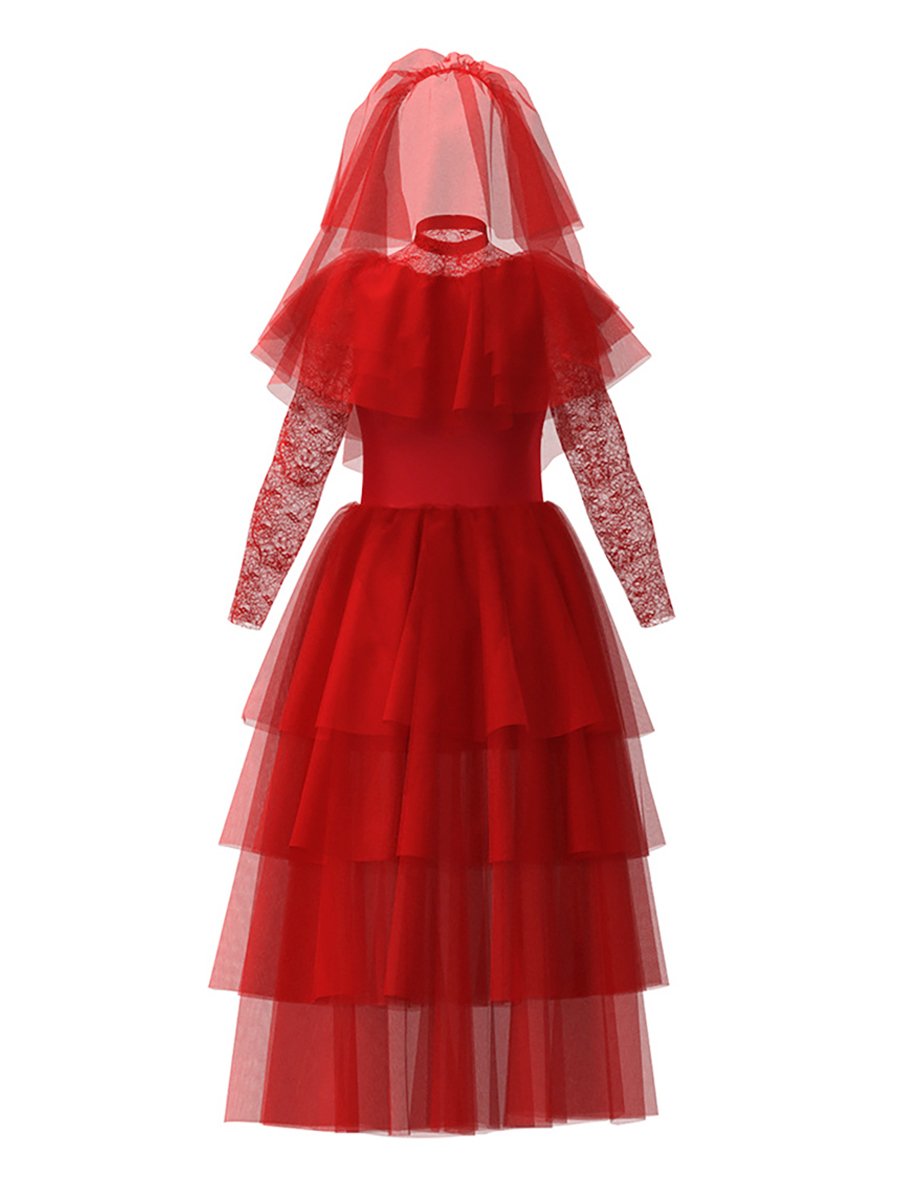 Lydia Red Mesh Wedding Dress