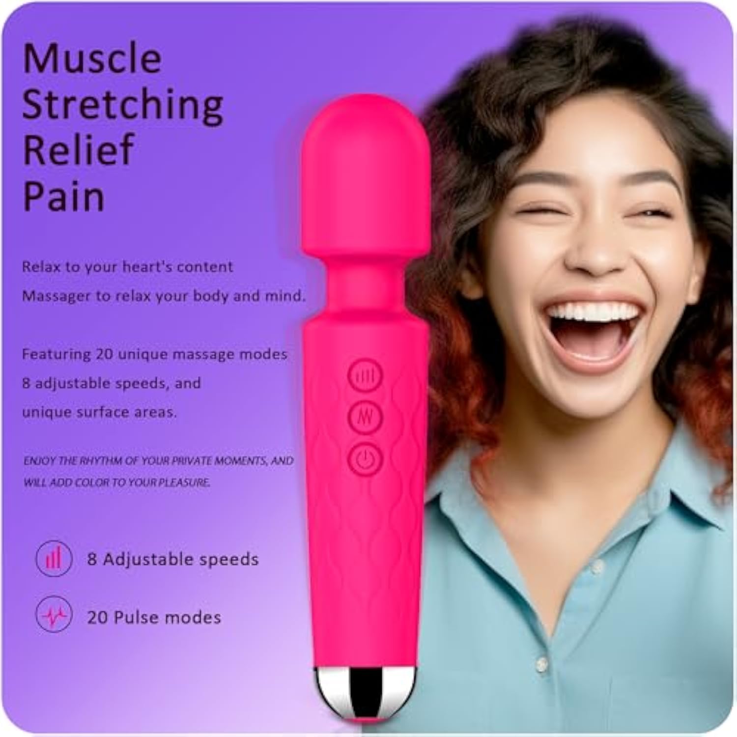 Vibrator Wand,Adult Sex Toy Wand, G Spot Dildo, Clit Vibrator, Sex Vibrators,Clitoris Stimulation,with 8 Speeds & 20 Patterns, Quiet,Fully Waterproof,Vibrating Wand for her Pleasure