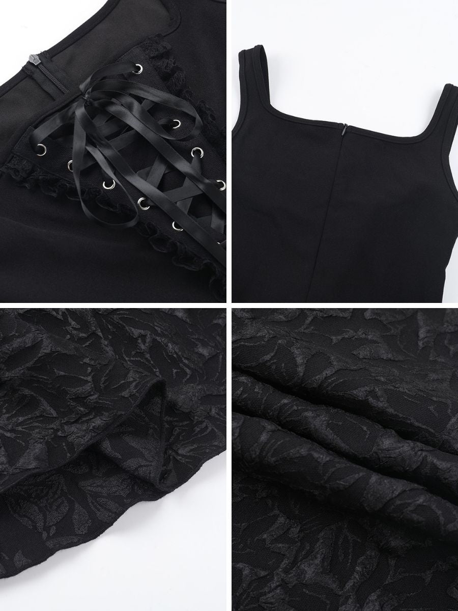 Lace-Up Gothic Lolita Mini Dress