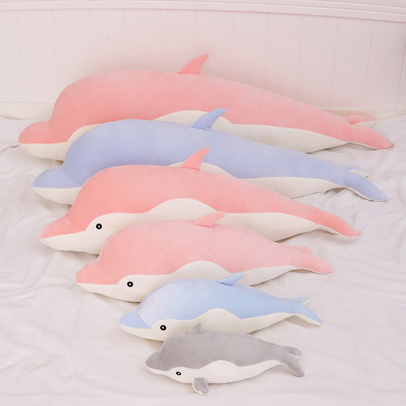 Infinity Pillow Dolphin Stuffed Animal Plush Toys, Cute Dolphin Plush Hugging Pillow Giant Dolphin Plushies Dolls Sleeping Cushion for Children Girls