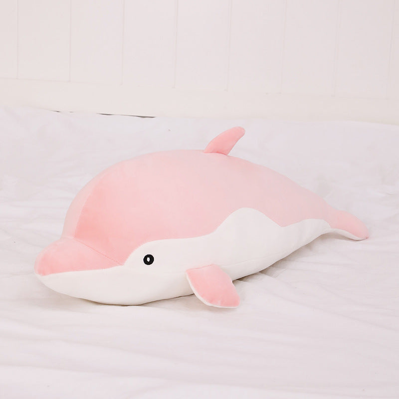 Infinity Pillow Dolphin Stuffed Animal Plush Toys, Cute Dolphin Plush Hugging Pillow Giant Dolphin Plushies Dolls Sleeping Cushion for Children Girls