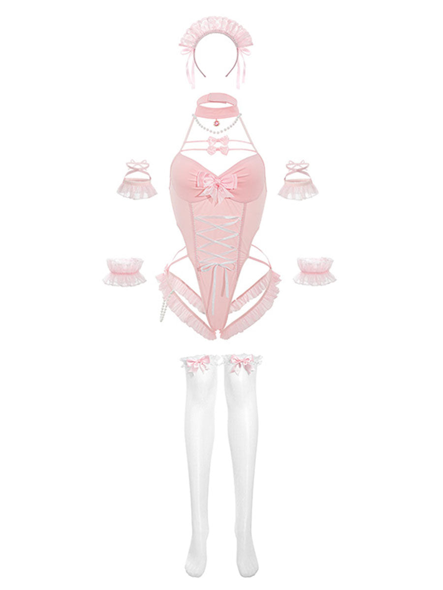 Pink Maid Cosplay Lingerie
