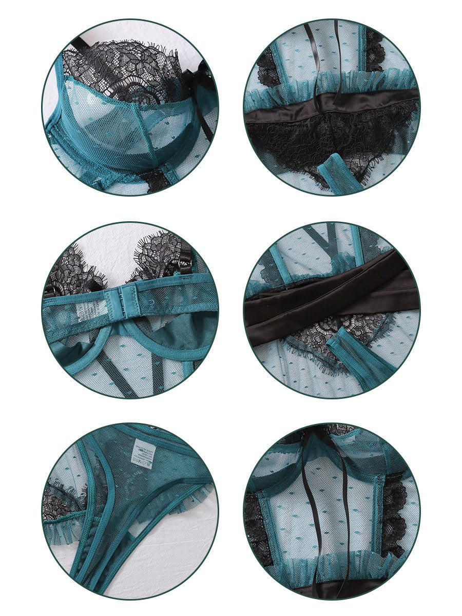 Teal Maid Apron Bustier Set