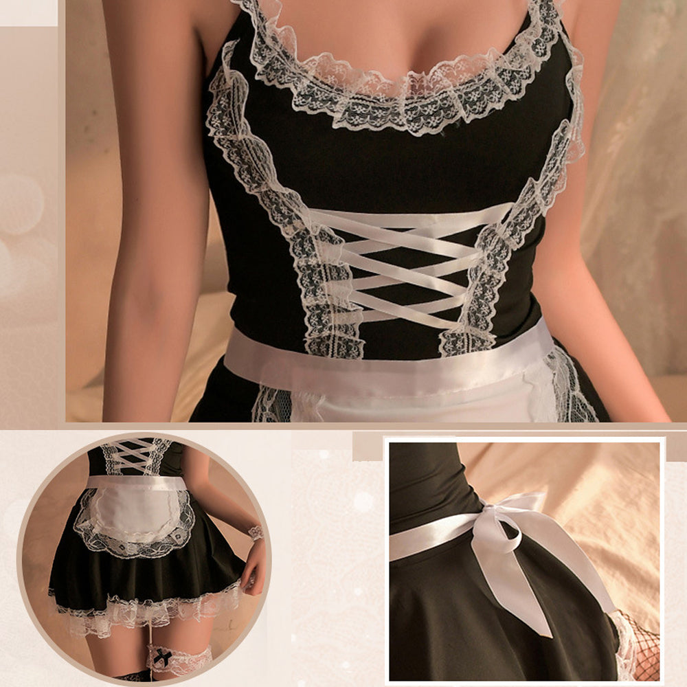 AROSELOVE Sexy Maid Lingerie Costume Anime Maid Cosplay Lolita Dress Lace Bedroom Costumes