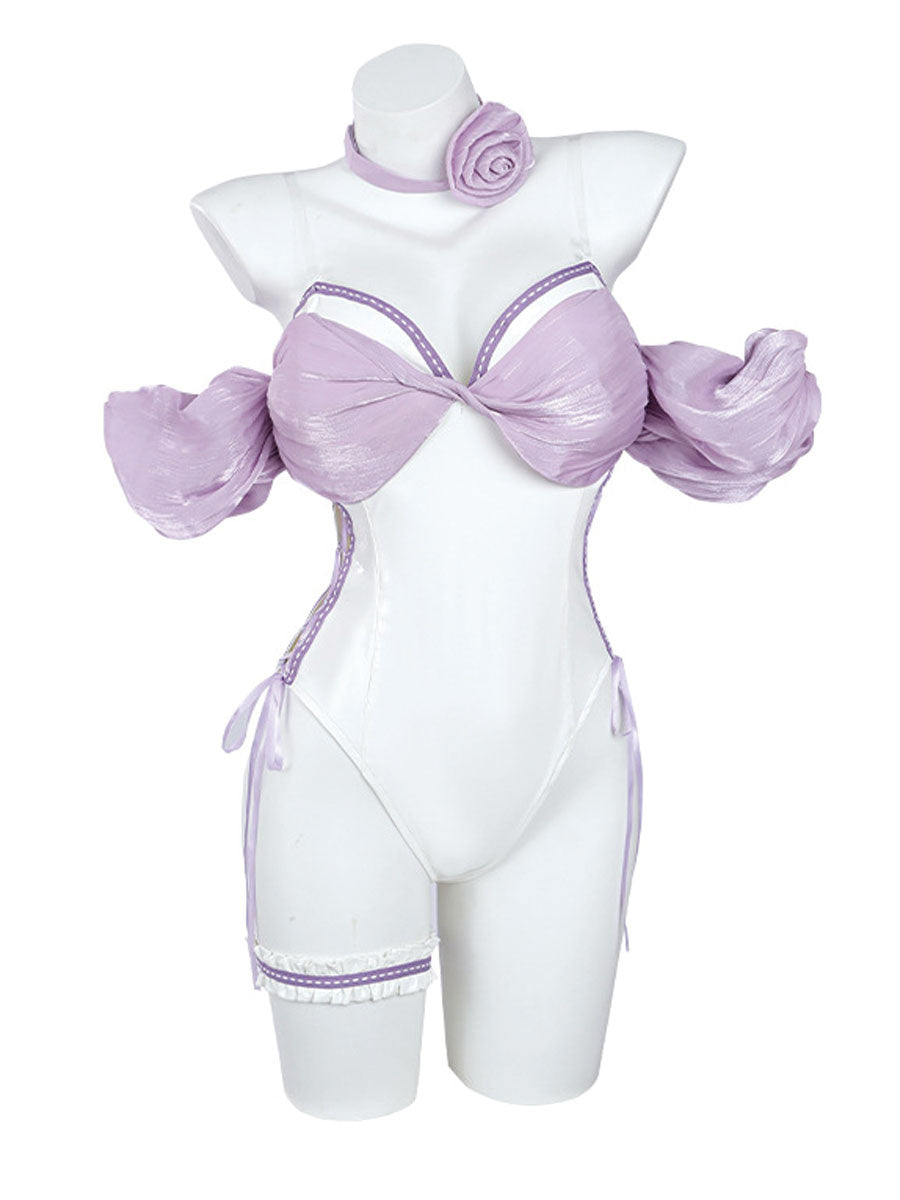 Leather Cat Snap Crotch Bodysuit