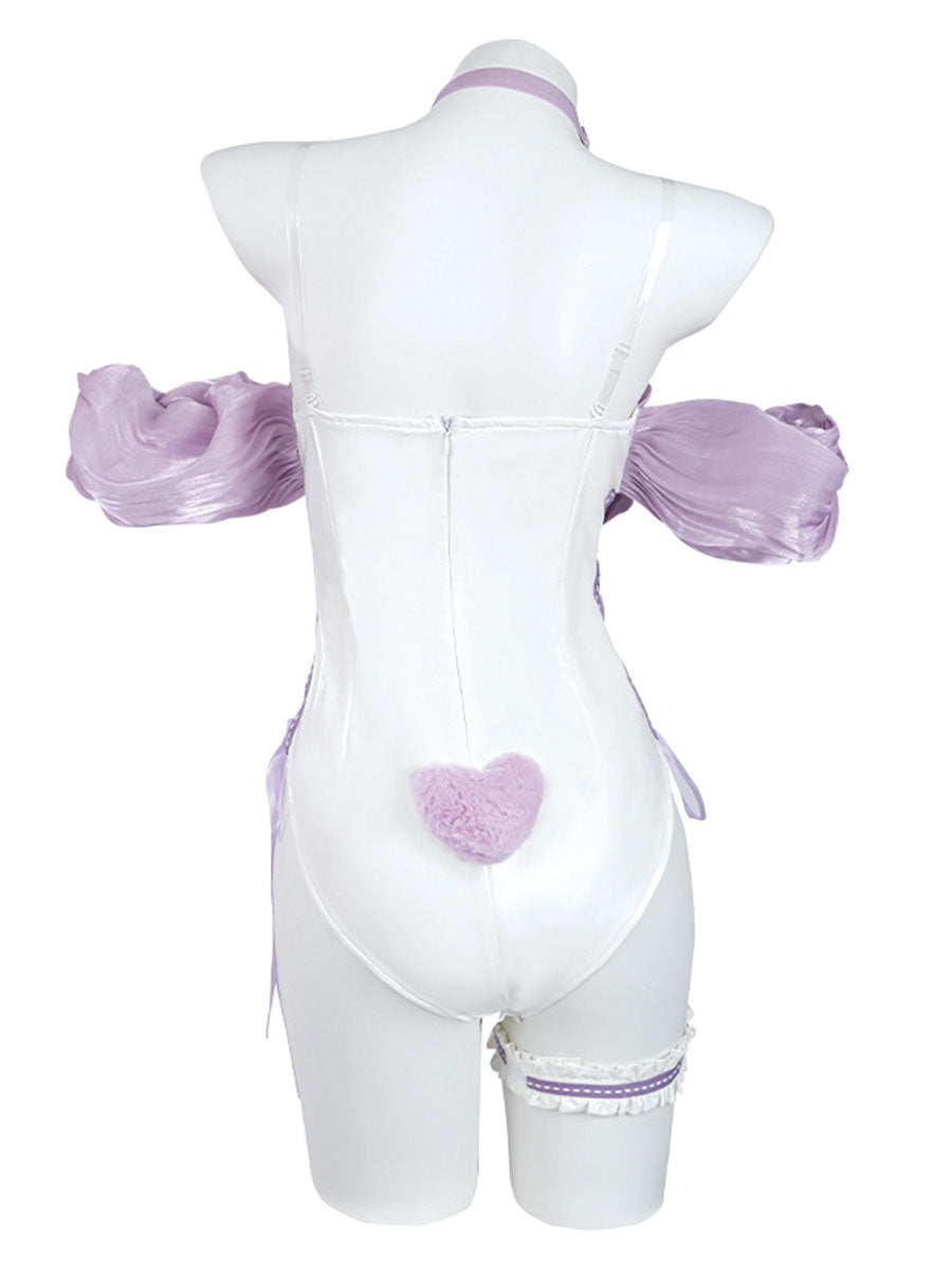 Leather Cat Snap Crotch Bodysuit