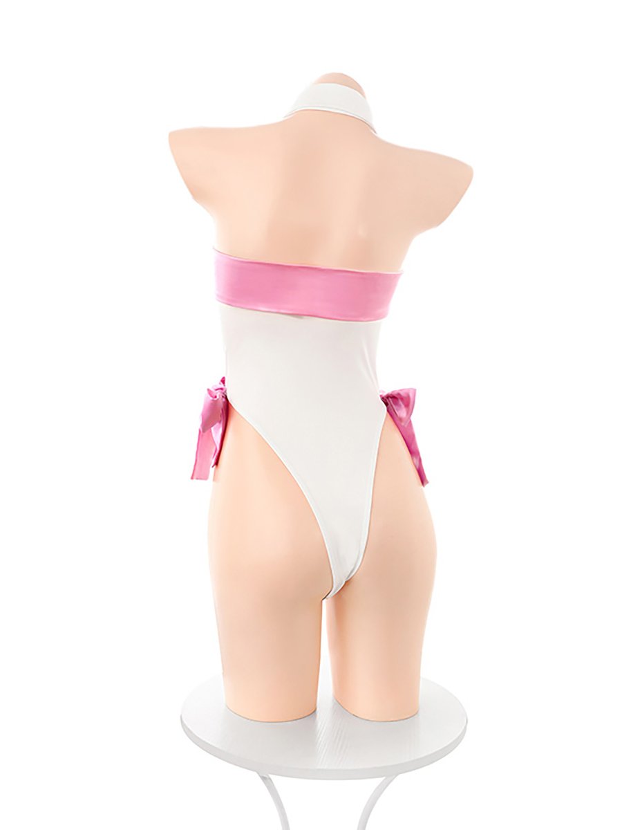 Ribbon Bow Cupless Teddy Lingerie