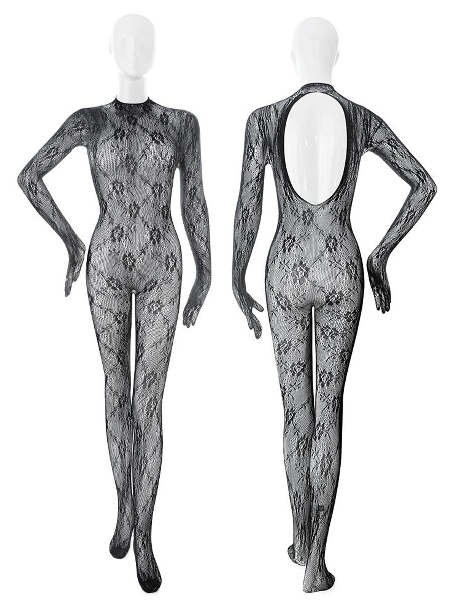 Lace Chinese Style Cupless Lingerie Set