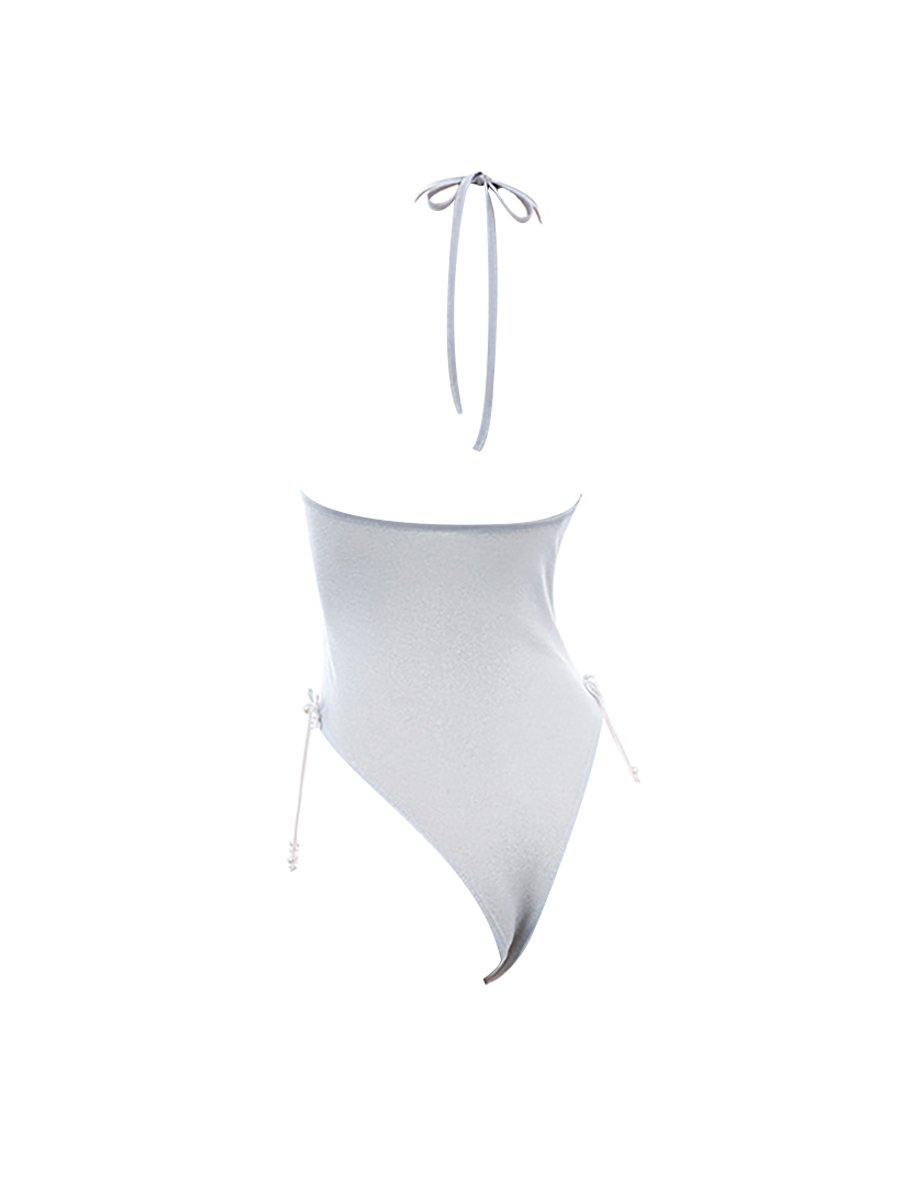 Glitter Chinese Style Crotchless Bodysuit